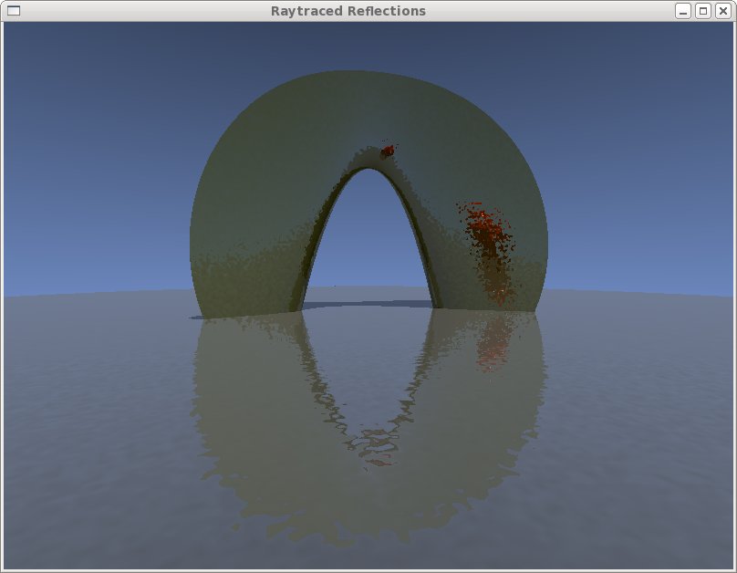 GPU-raytraced reflective bump-mapped surface