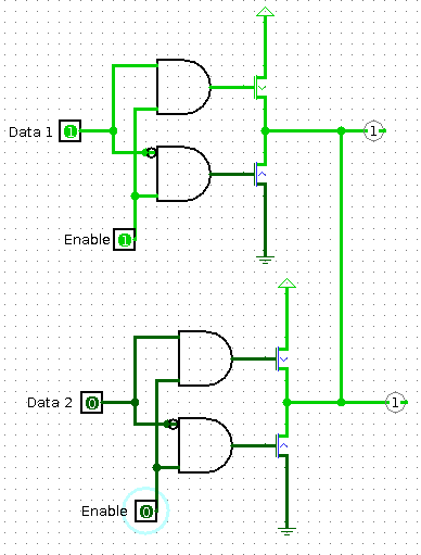 Circuit diagram for tri-state buffer drivers